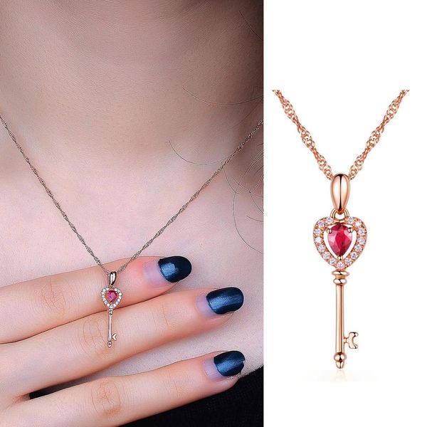 

cartoon animation sailor moon pendant necklace crystal space time key shape gold color necklace for women cosplay accessories, Silver