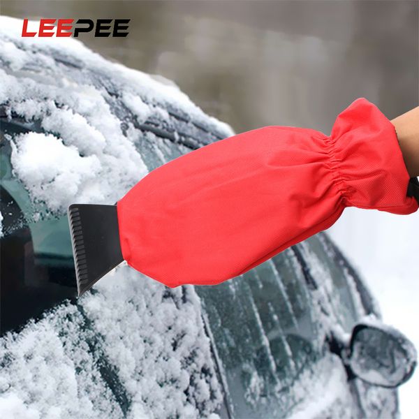 

leepee ice scraper glove car cleaning handheld clean tool ice removal tool warm glove snow shovel car cleaning