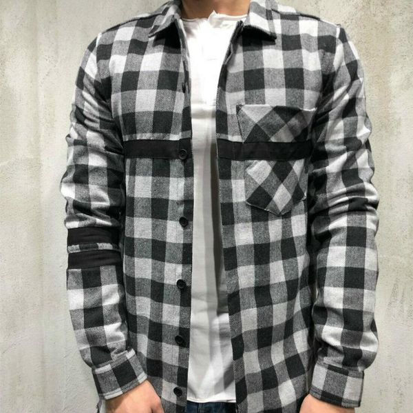 

3 colors autumn new men stylish casual plaid dress shirt male slim fit long sleeve dress shirts with pocket blue green red, White;black