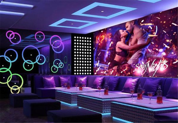 

decorative bar ktv 3d wallpaper night romantic couple 3d character wallpaper exquisite waterproof wallpaper