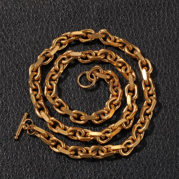 

hip hop mens jeweley gold silver cuban link chain 316l stainless steel jewelry chains