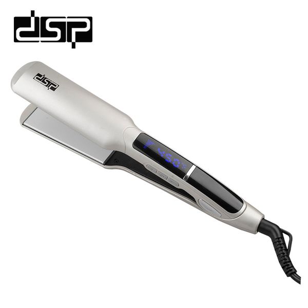 

dsp professional hair straightener wide plates flat iron straightening irons lcd display hair iron styling tools, Black