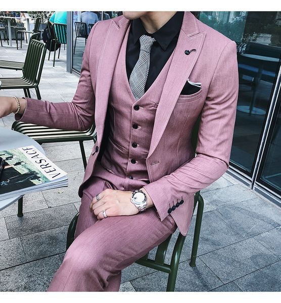 

новое поступление одна кнопка жениха пика отворот жениха смокинги мужские костюмы свадьба / выпускной блейзер лучший человек (куртка + брюки, Black;gray