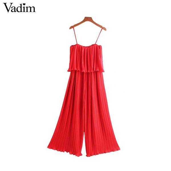 red chiffon jumpsuit