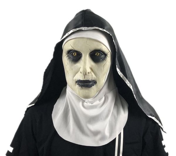 

the nun horror mask halloween party the conjuring valak scary latex masks with headscarf