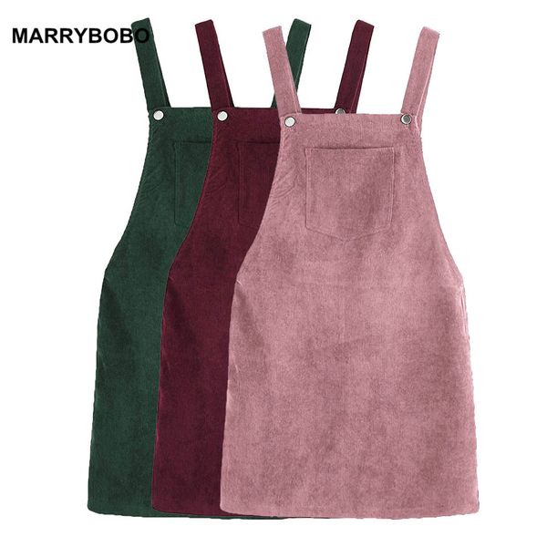 

2019 autumn winter women casual sleeveless pocket retro corduroy dress female vintage party dress loose suspender sundress, Black;gray