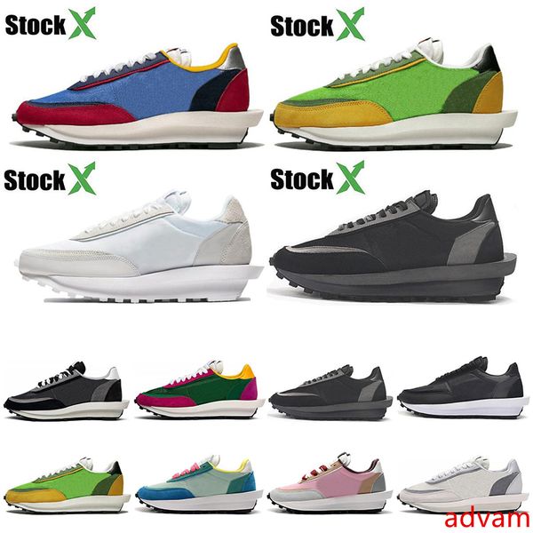 

stock x sacai ldv waffle running shoes for men women white nylon gusto varsity blue green gusto outdoor women sports sneakers size 36-45