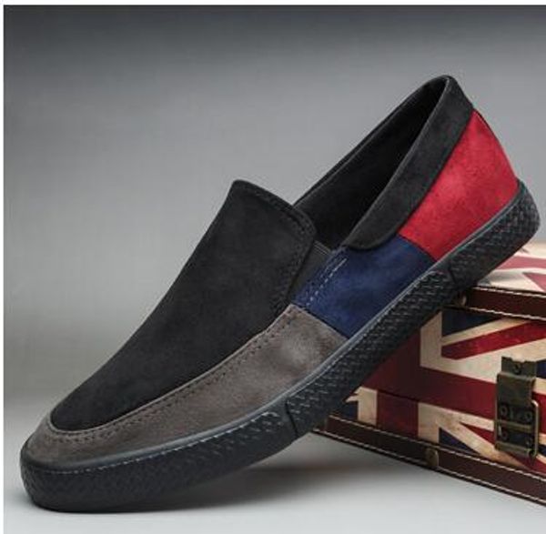 

2019 spring autumn new fashion cool men slip-on suede casual shoes men trend shoes loafers, Black