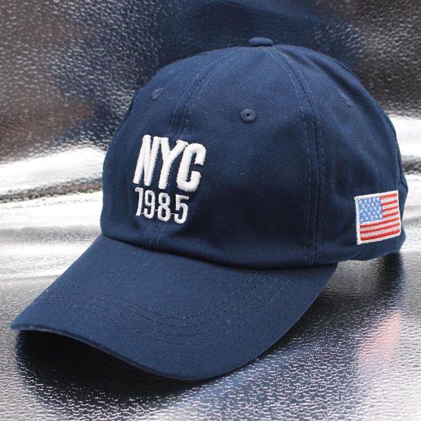 

suogry 2018 cotton nyc 1985 baseball cap gorra trucker golf hats men women caps men usa hats american flag snapback, Blue;gray