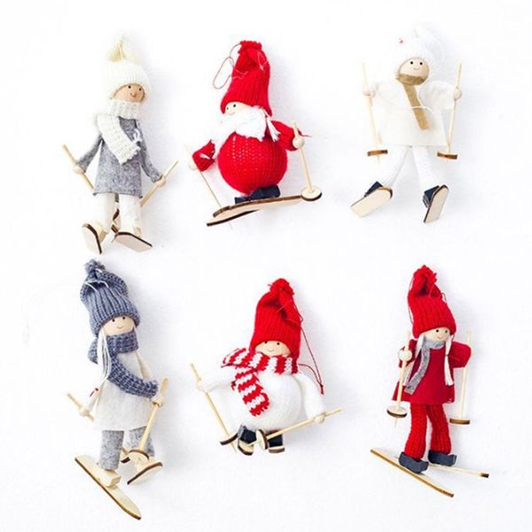 

creative kawaii christmas angel girl ski pendant christmas tree decoration for home xmas cute doll party decoration kids gift