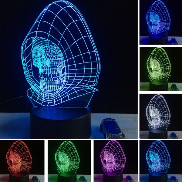 

new figuire led night light lampara lava 3d wizard skull vision desk lamp child kid birthday holiday halloween party gifts