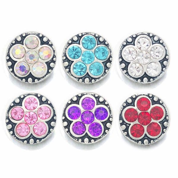 

wholesale 051 flower 3d 12mm metal snap button for bracelet necklace interchangeable jewelry women accessorie findings