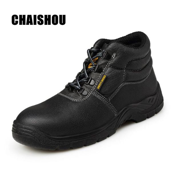 

cs135 men steel toe safety shoes footwear rubber ankle boots for men fashion hiking boots construction work shoes size 37-46, Black