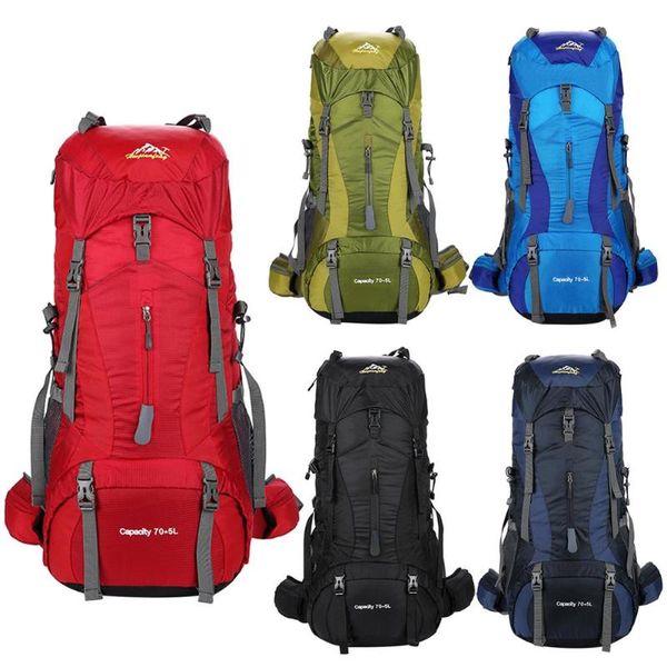 

75l outdoor nylon camping hiking bag waterproof bag cover for men women traveling backpack outdoor mountain climb