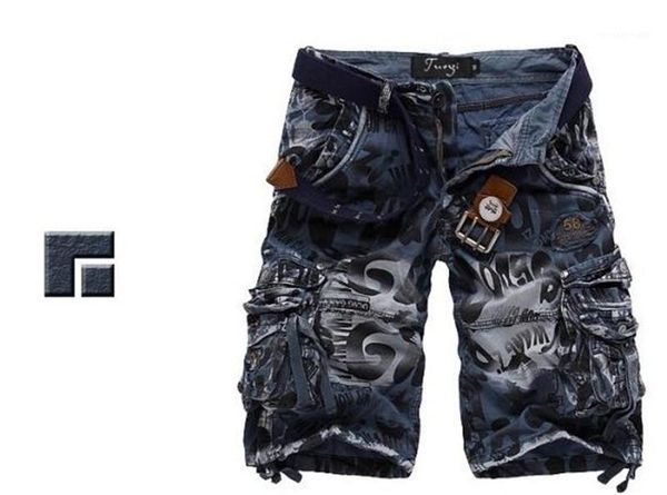 

shorts pants pockets fashion summer male clothing camouflage leopard mens, Blue