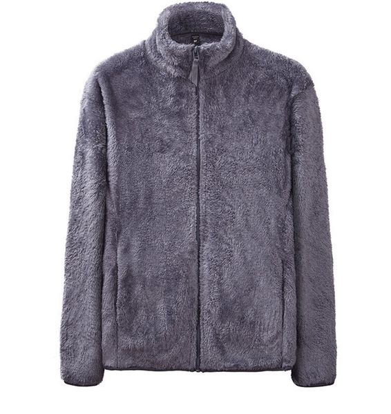 

Mens Designer Fleece Thick Jackets Winter Solid Mens Sports Outerwear Casual Stand Collar Coat with Zipper