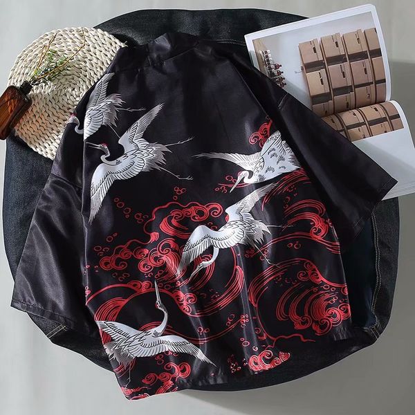 

yukata haori men japanese kimono cardigan men samurai costume clothing kimono jacket mens shirt yukata haori, Red