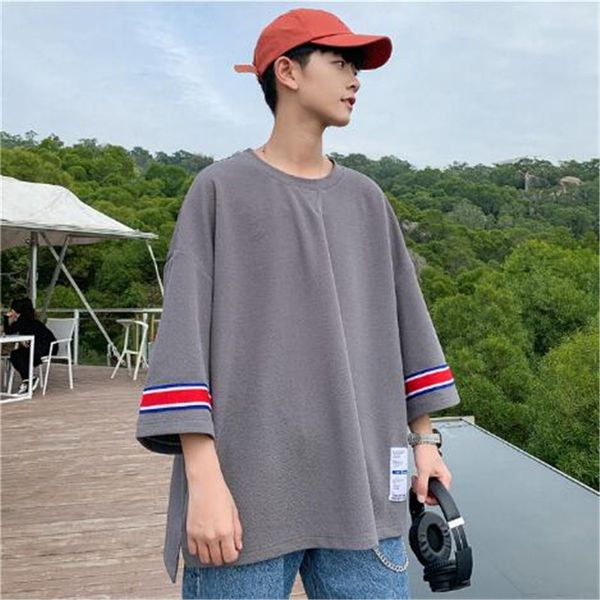

new fashion brand tshirt small man korean version loose trends street wear korean short sleeve tee men clothes, White;black