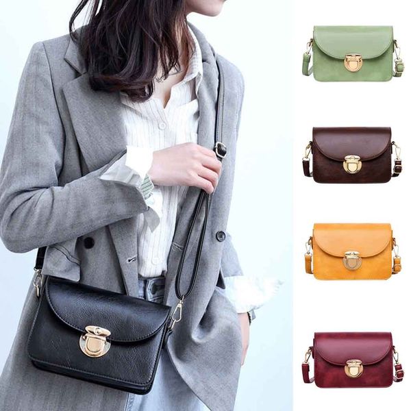 

ocardian women chain shoulder bags fashion simple solid leather crossbody bags simple wild retro small square bag messenger bag