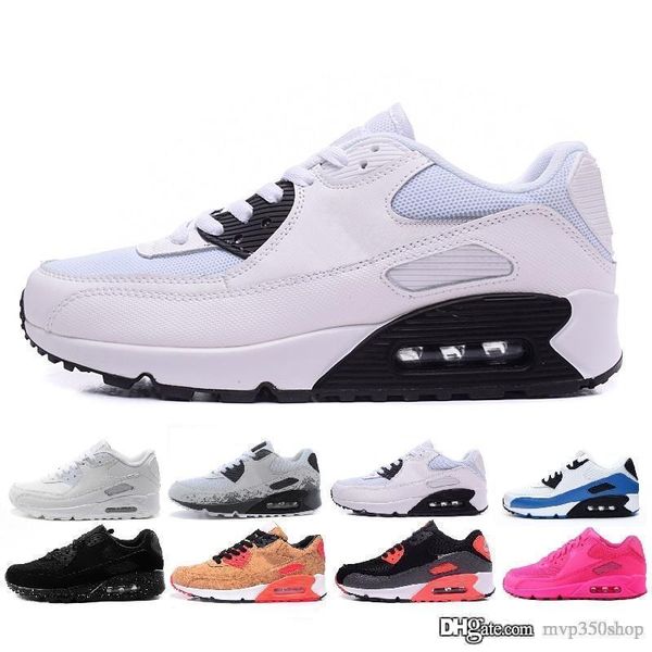 

wholesale men and women 90 ultra sneaker air cushion original men's casual shoes 36-45, Black