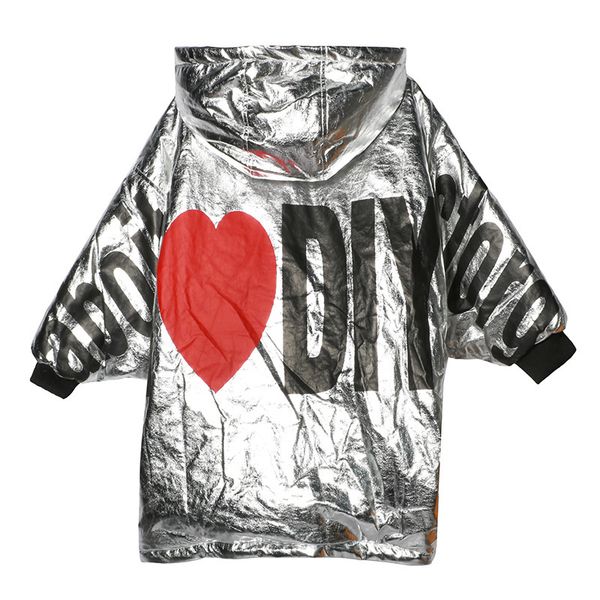 

new pattern sleeve long fund loose woman cotton-padded clothes jacket winter coat women, Black