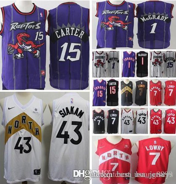 

2019 new men toronto jer ey pa cal raptor 43 iakam kyle 7 lowry vince 15 carter tracy 1 mcgrady jer ey