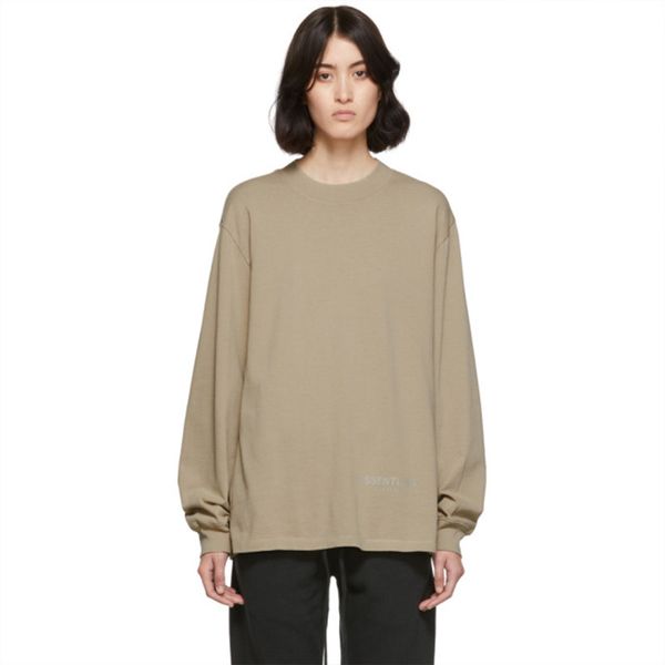 

2 цвета mens конструктора футболки high street fog essential вышивки с длинным рукавом футболки повседневная одежда s-xl, White;black