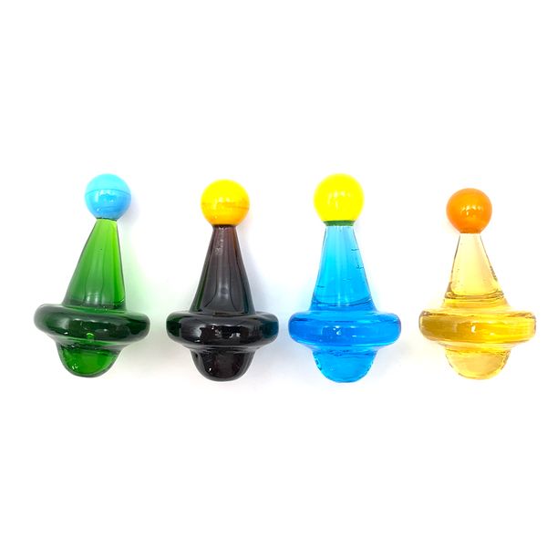 Cupola in vetro a forma di UFO Carb Cap Dome per Banger al quarzo Smoking Dab Oil Rigs Bong in vetro Tubi d'acqua Flusso d'aria termico Bangers Accessori per unghie Direzionale