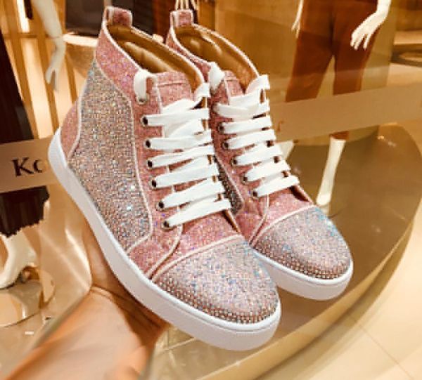 

plus size 35 to 47 studded spikes red bottom shoes designer sneakers spikes orlato red bottom party trainers mens genuine leather arena d09, Black