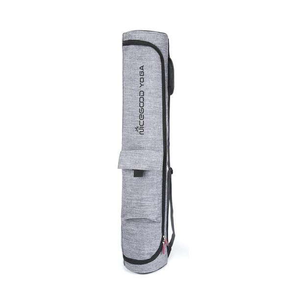 

double zipper with side pocket universal solid large capacity single shoulder sports fitness adjustable strap yoga mat bag