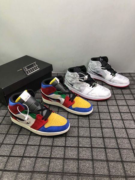 

2020 new travis scotts x 1 high og mid-level basketball shoes blue the great x colorful street cool men's and women's 1sv2 presto