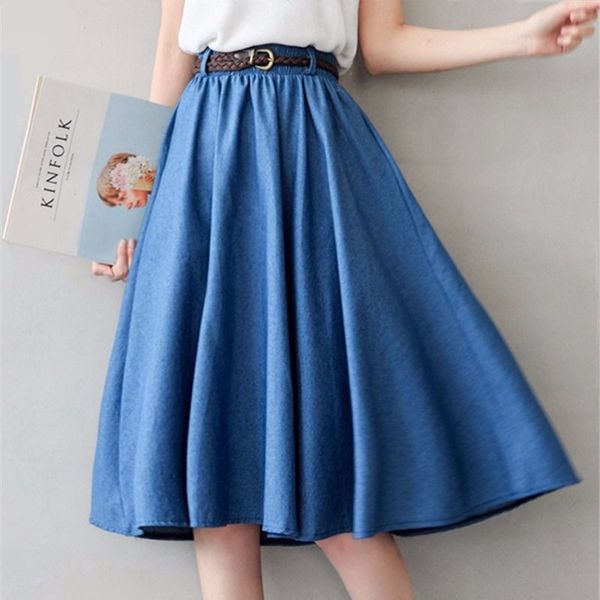 

2020 summer women arrival high waist long jean skirt large pendulum elegant long denim skirt with sash available shipping f44, Black