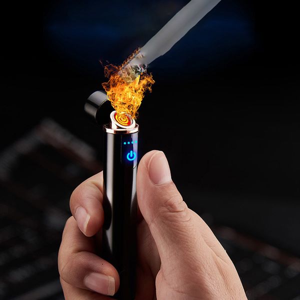 

usb touch-senstive switch lighter cigarette mini lighter usb lighters windproof flameless rechargeable electronic lighter for smoking