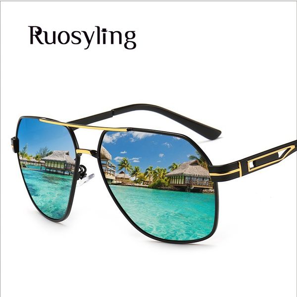 

ruosyling классический поляризованные очки мужчины площади солнцезащитные очки уф 400 взрослый открытый вождения поляроид солнцезащитные очк, White;black