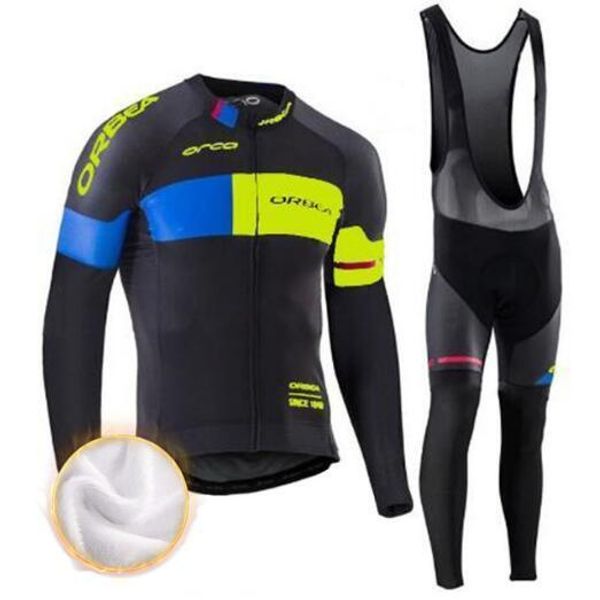 

2020 orbea cycling jerseys cycling set winter thermal fleece long sleeves racing mtb suit maillot bike clothing ropa ciclismo sports clothes, Black;red