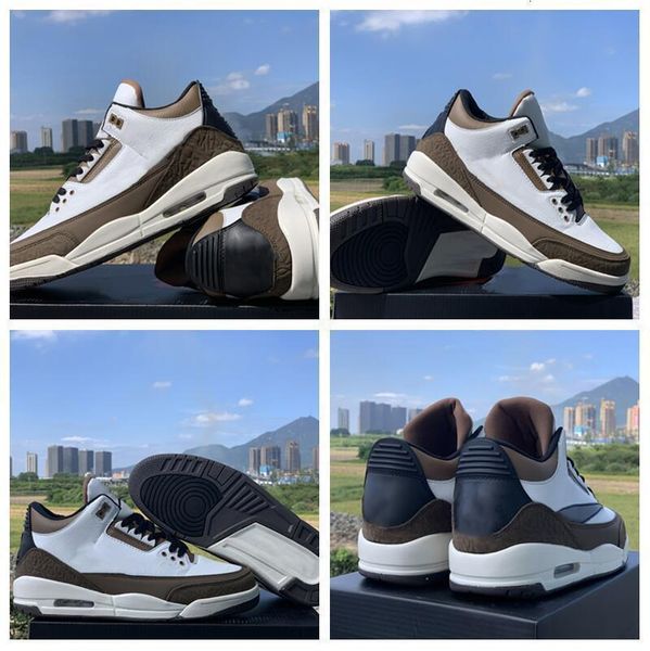 

2020 новый трэвис скотт х jumpman 3 белый черный коричневый ретро mens basketball обувь для обеспечения высокого качества 3с баскетбол дешев, Black