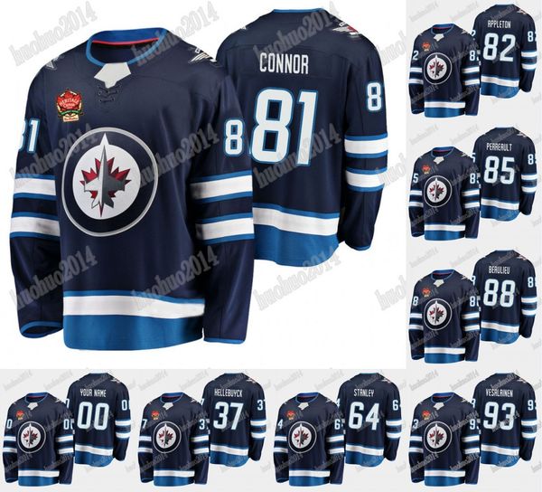 

81 Kyle Connor Winnipeg Jets 82 Mason Appleton 85 Mathieu Perreault 88 Nathan Beaulieu 93 Kristian Vesalainen Hockey Jerseys