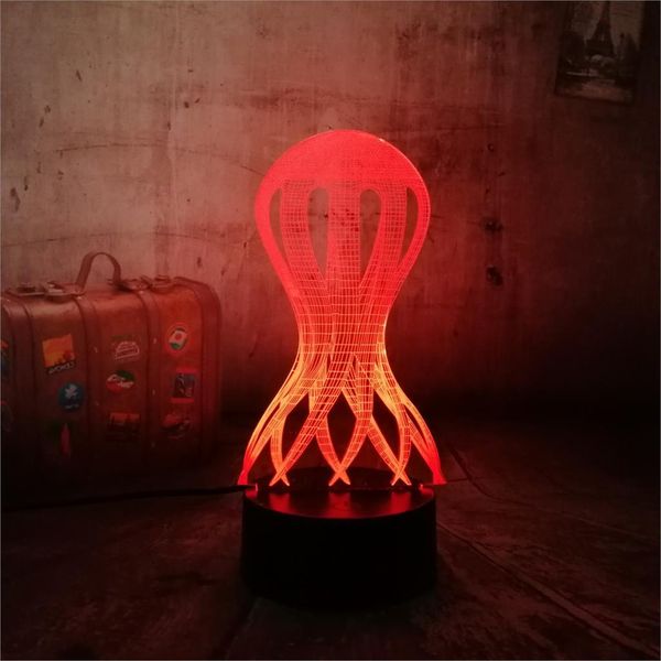 

3d devilfish shape desk night light led lamp sensor lamparas de infantil noche illusion lamp birthday party gift