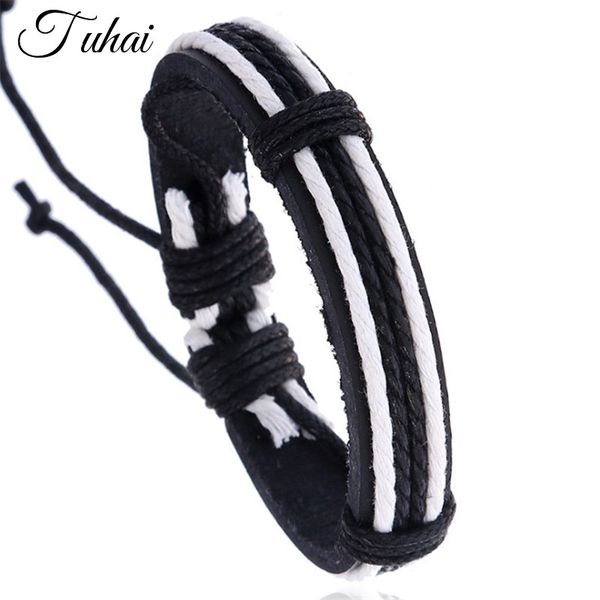 

woven couple bracelet rope braided leather bracelets for men vintage punk style wrap adjustable bangles for unisex, Golden;silver