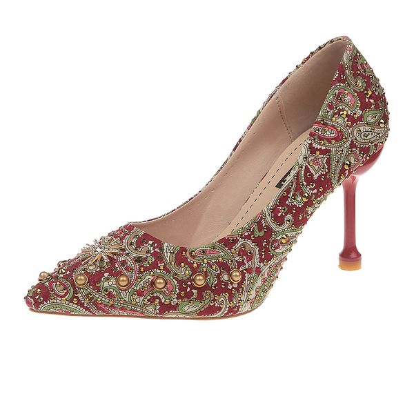 

wedding shoes female 2019 new red high heel women stiletto bridal shoes red bottom high heels women shoes, Black