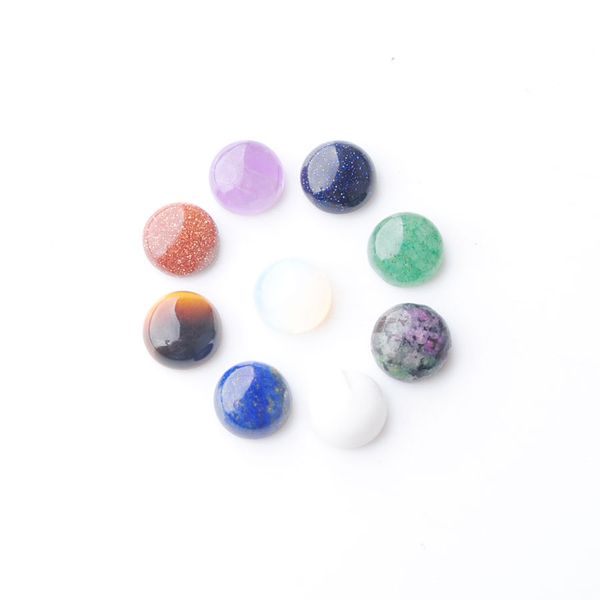 

wojiaer 50pcs/lot round 8mm cabochon beads natural stone healing bead fit for women men diy handmade jewelry dbu813, Black