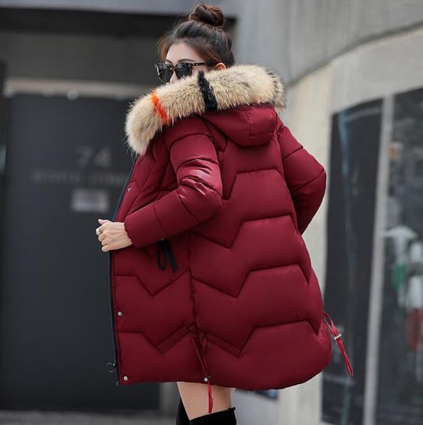 

new fashion winter women's cotton coat long section slim cotton jacket down jacket coat college wind student, Black