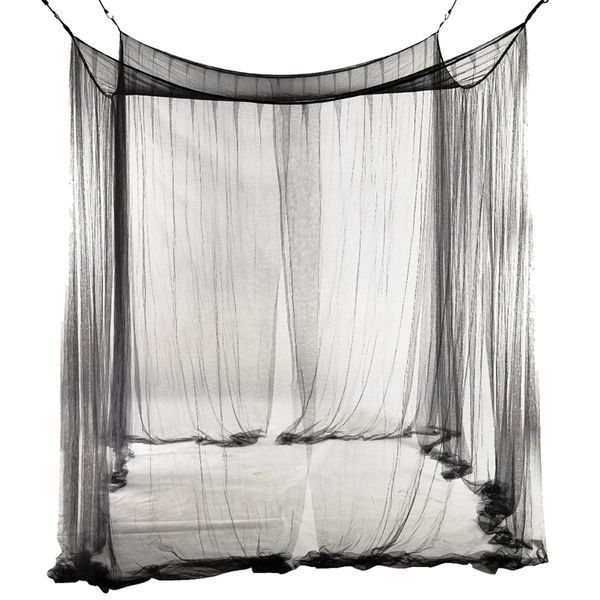 

4-corner bed netting canopy mosquito net for queen/king sized bed 190*210*240cm (black