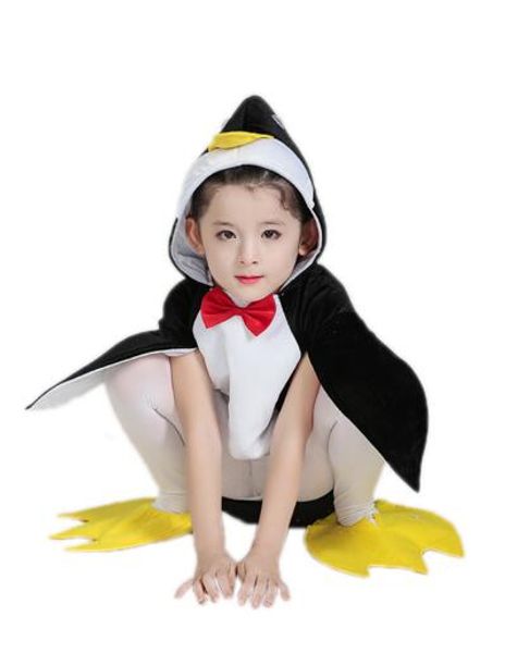 

2019 new style children the girl role play the penguin clothing siamese clothes opot117, Black