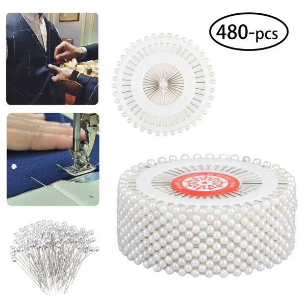 

480-pieces straight pins w/ pearlized ball head for sewing quilting decoration pearled ball head pins, Black