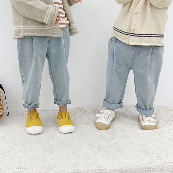 

boys jeans children clothing 20196 spring korean new baby boys denim pants kids casual loose jeans baby cowboy pants 2-7y, Blue