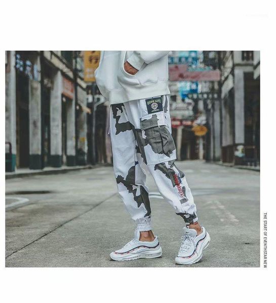 

designer long pants hiphop street trousers cargo pants casual men spring camouflage, Black