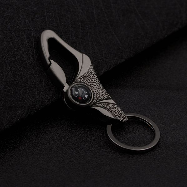 

men's car metal business keychain creative outdoor mini guide function key chain personality pendant gift, Silver