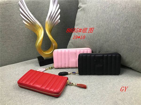 

brand designer wallets for women purses clutch bags pu zipper with card holder long style wallet no box, Red;black