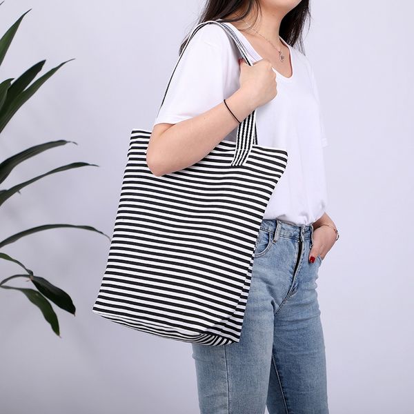 

women shopping bags women travel bag minimalist shoulder bag large capacity stripe easy to clean zipper bags drop shipping